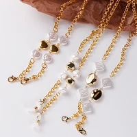 new gold necklace mask hanging chain glasses chain for women pearl beaded necklace sunglasses eyewear retainer mask hanging rope