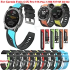 Ремешок для наручных часов Garmin Fenix 6X Pro 5X 3HR Enduro, силиконовый, легко прилегающий, 26 мм, 22 мм