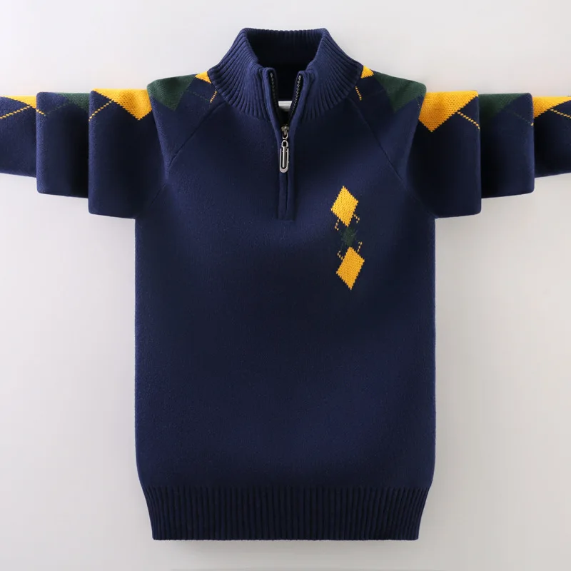 Ropa de invierno para ni&ntilde;os, Jersey de punto de algod&oacute;n, ropa abrigada-1