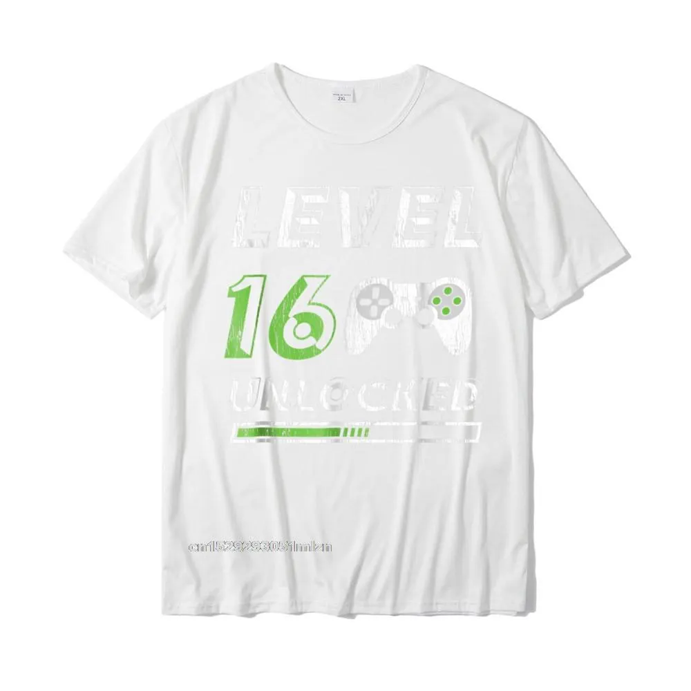 Разблокированная забавная футболка для геймера уровня 16 на день рождения