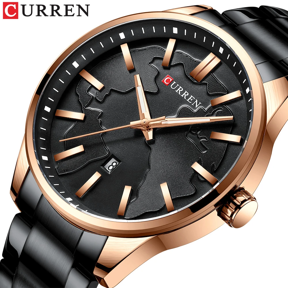 

CURREN Mens Watches Top Brand Luxury Quartz Watch Men Calendar Business Full Steel relogio masculino Waterproof reloj hombre