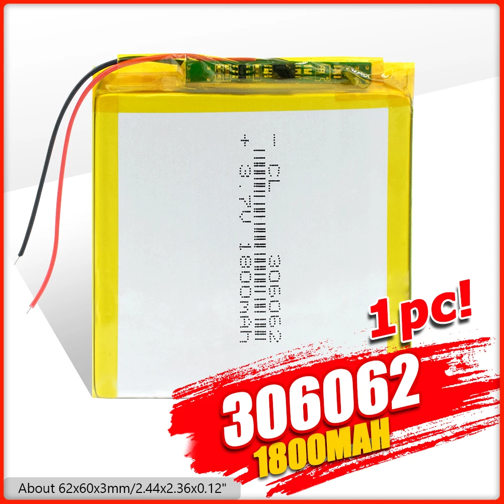 3 7 в 1800 мАч литиевая батарея 306062 сменная для MP4 MP5 DVD GPS сотового телефона