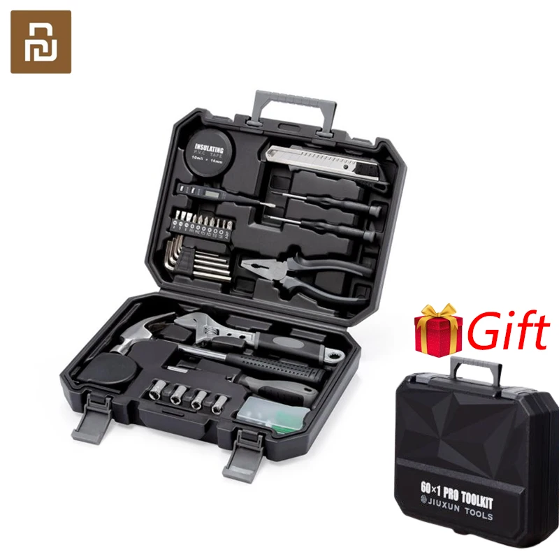 

Youpin Toolbox Home Improvement Tools Set Household Repair Hand DIY Tool Kits 12In1/60In1 With Screwdriver Wrench Hammer Plier