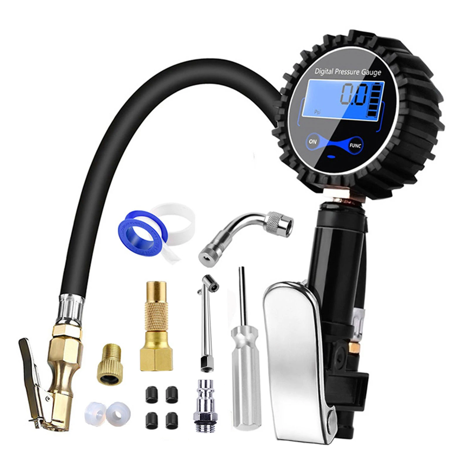 

Car Tire Inflator With LCD Digital Pressure Gauge Air Compressor Pump 3-200PSI Quick Connect Coupler For Car Truck Motorcycle