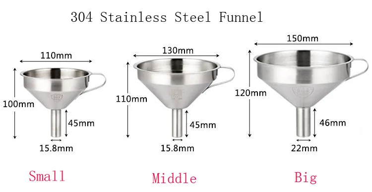 304 нержавеющая сталь Воронка кухонные инструменты аксессуары для переноса