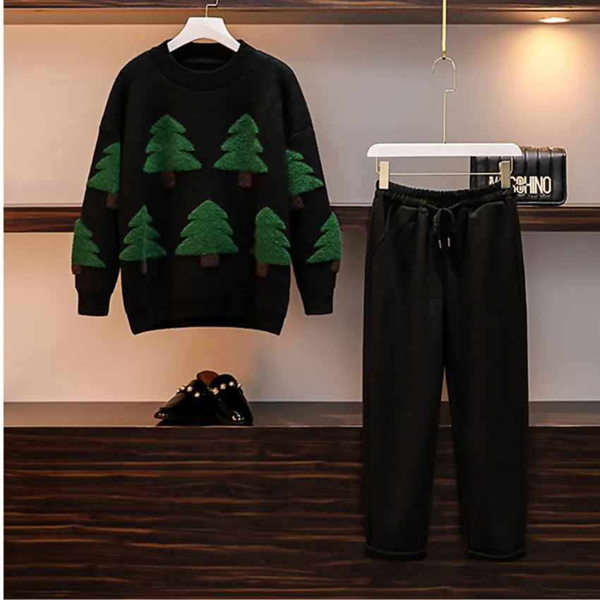 Женский трикотажный комплект из 2 предметов HAMALIEL толстый свободный свитер с