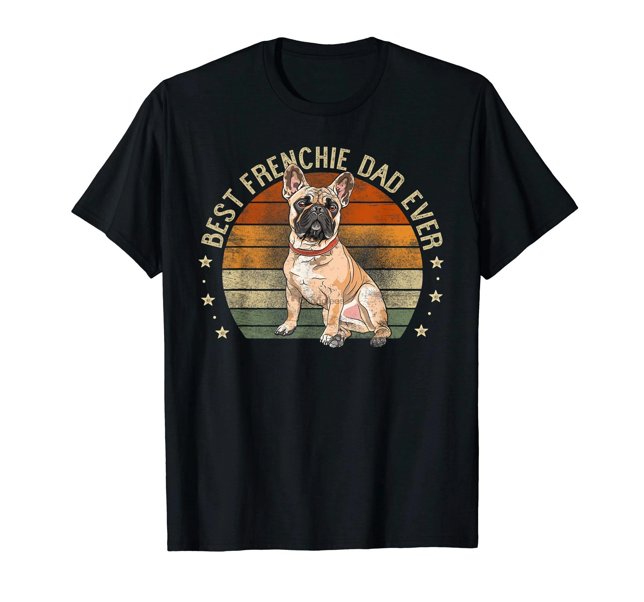 

Mens Best Frenchie Dad Ever Retro French Bulldog Gifts Dog Daddy T-Shirt
