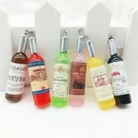 10pcs miniature red wine bottle 3d simulation fake food resin charms diy decoration earring key chain jewelry making 121250mm