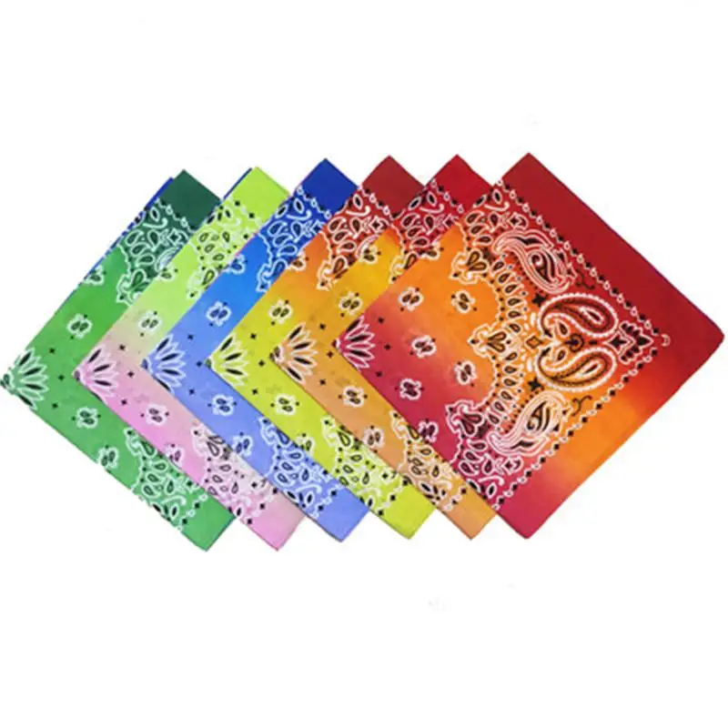 

Fashion New Sunflower Gradient Color Hip Hop Scarf Outdoor Sports Riding Variety Cotton Street Dance 56*56cm square scarf