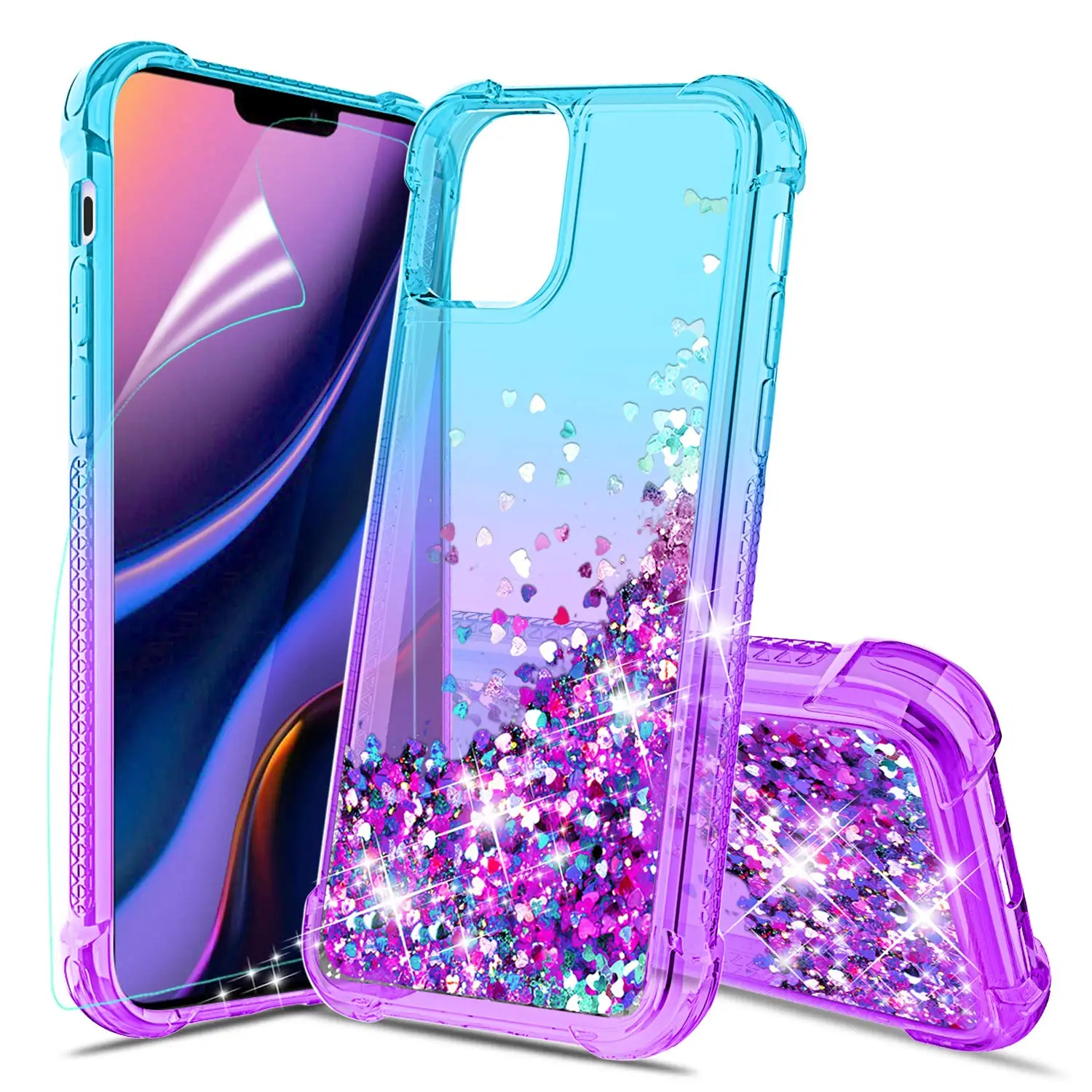 Для iPhone 11 2019 чехол градиентный плавучий зыбучий песок четыре усиленные углы ТПУ
