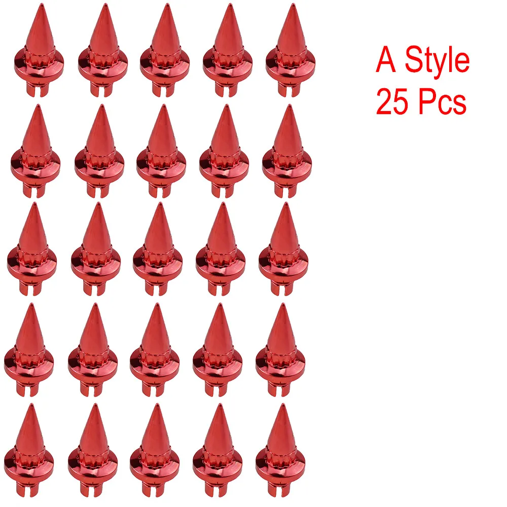A Style 25pcs Red 25 шт./компл. Фирменная Новинка Пластик Спайк ступицы колеса для автомобиля с заклепками для колесо крышка колесных дисков для губ на шурупе-болте шины автомобиля Тюнинг тюнинга LGMD001-JT& P - Название цвета: A Style 25pcs Red