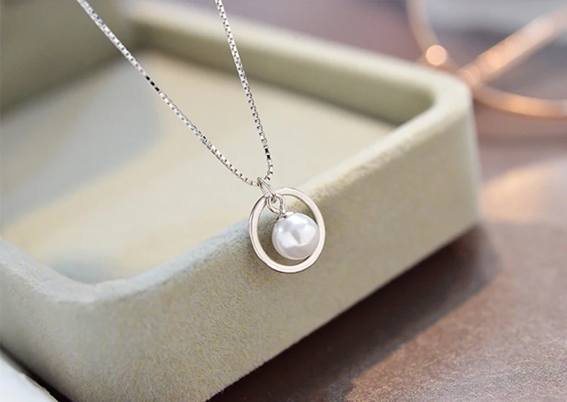 Высокое качество жемчужное ожерелье для женщин 100% Стерлинговое Серебро 925 пробы