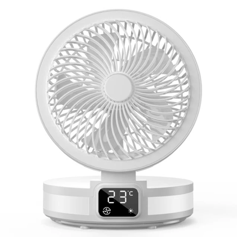 

Mini Desktop Fan USB Real-Time Temperature Portable Folding Charging Aroma Air Circulation Fan with LED Light