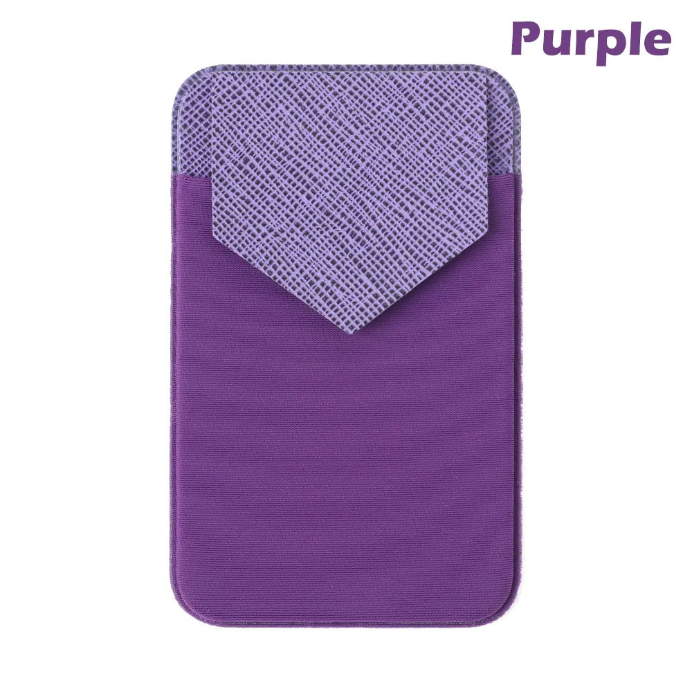 purple Универсальный мобильный телефон кошелек лайкра держатель для карт Для мужчин эластичные мобильный телефон кошелек Кредитная карта ID держатель для карт клейкий карман Стикеры чехол - Цвет: purple