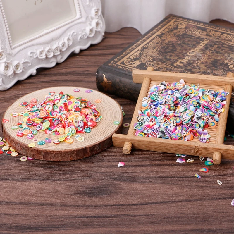 1000 шт./пакет 3D фруктовая форма меха полимерная глина сделай сам дизайн ногтей