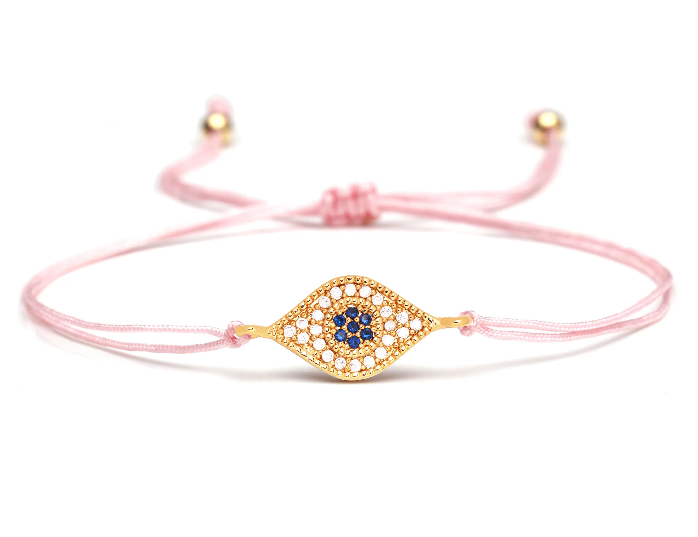 Sparkling Cubic Zirconia Prismatic Evil Eye Charm Bracelet Women Girl 2020 New Fashion Blue Turkish Red String Jewelry Gift | Украшения и