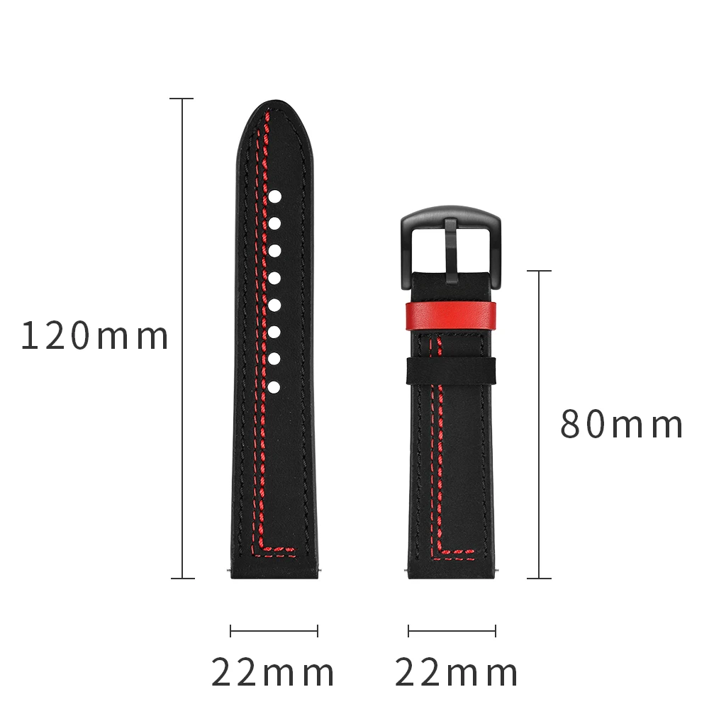 Leather Gear S3 frontier strap For Samsung Galaxy watch 46mm 22mm watch band correa amazfit gtr 47mm huawei watch gt strap images - 6