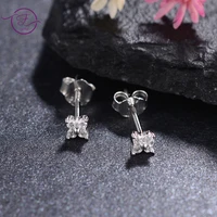 925 sterling silver small flower stud earrings zircon white gold ear jewelry cute anniversary party gift for women