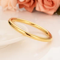 1pc fashion dubai hoop bangle jewelry solid 24 k yellow gold plated bracelet for women africa arab items wedding bridal gifts
