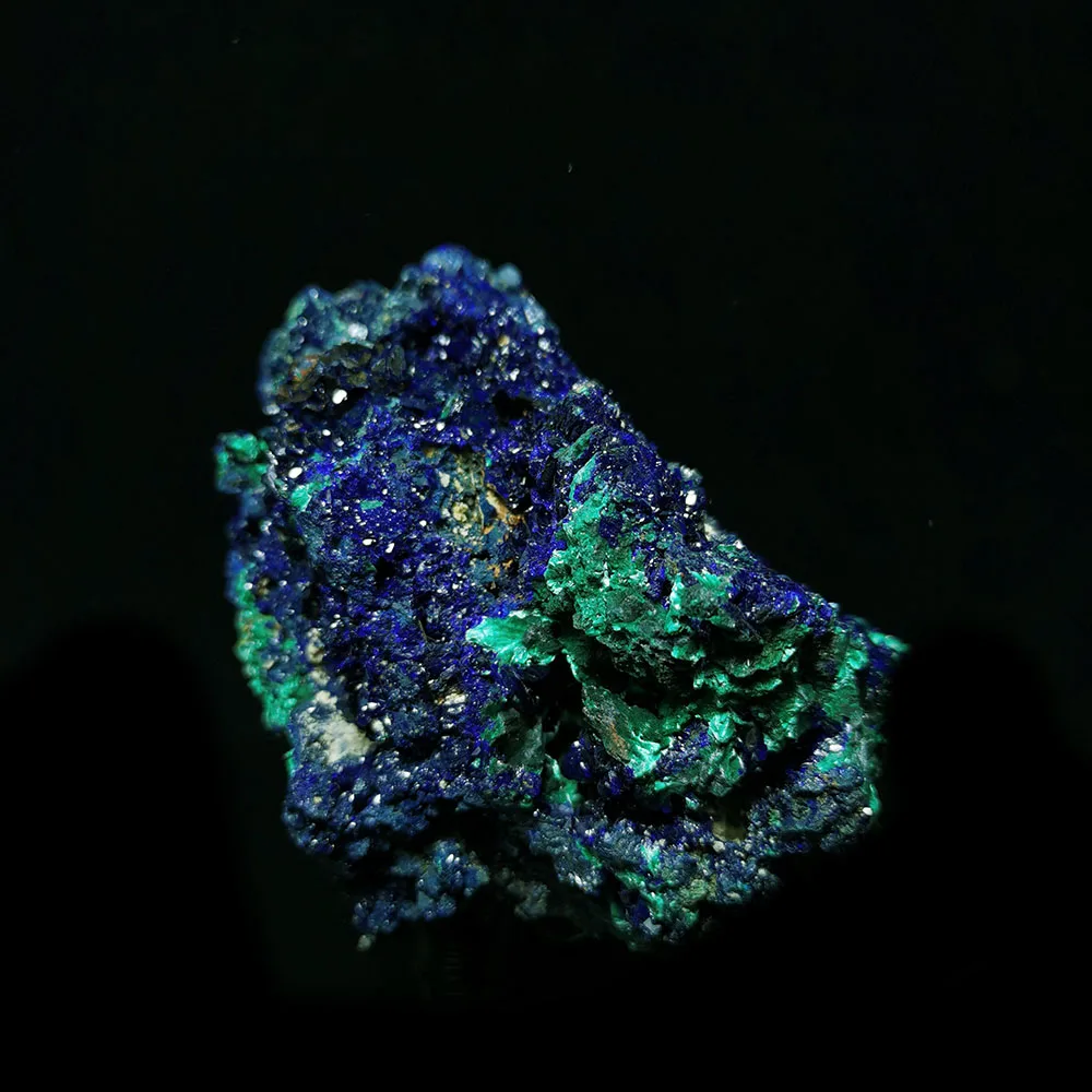

411g A7-2sun Natural Malachite and Azurite Mineral Crystal Specimen Home Decoration From Laos