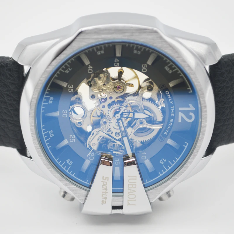 Роскошные механические часы мужские прозрачные модные наручные скелетоны