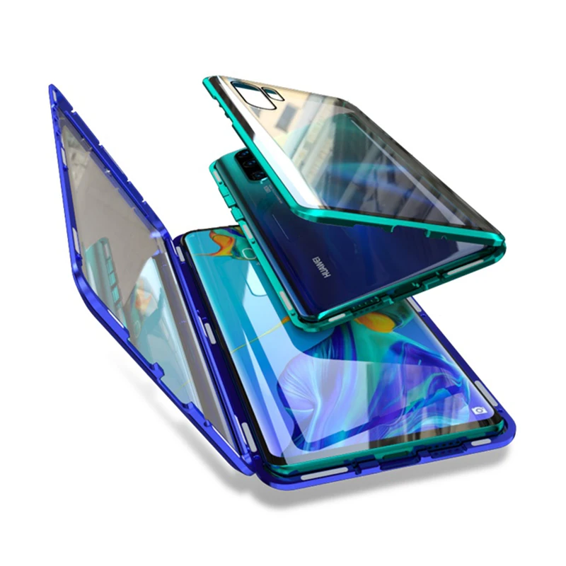 Магнитные поглощающие металлические флип Чехлы для Samsung Galaxy A50 задняя крышка