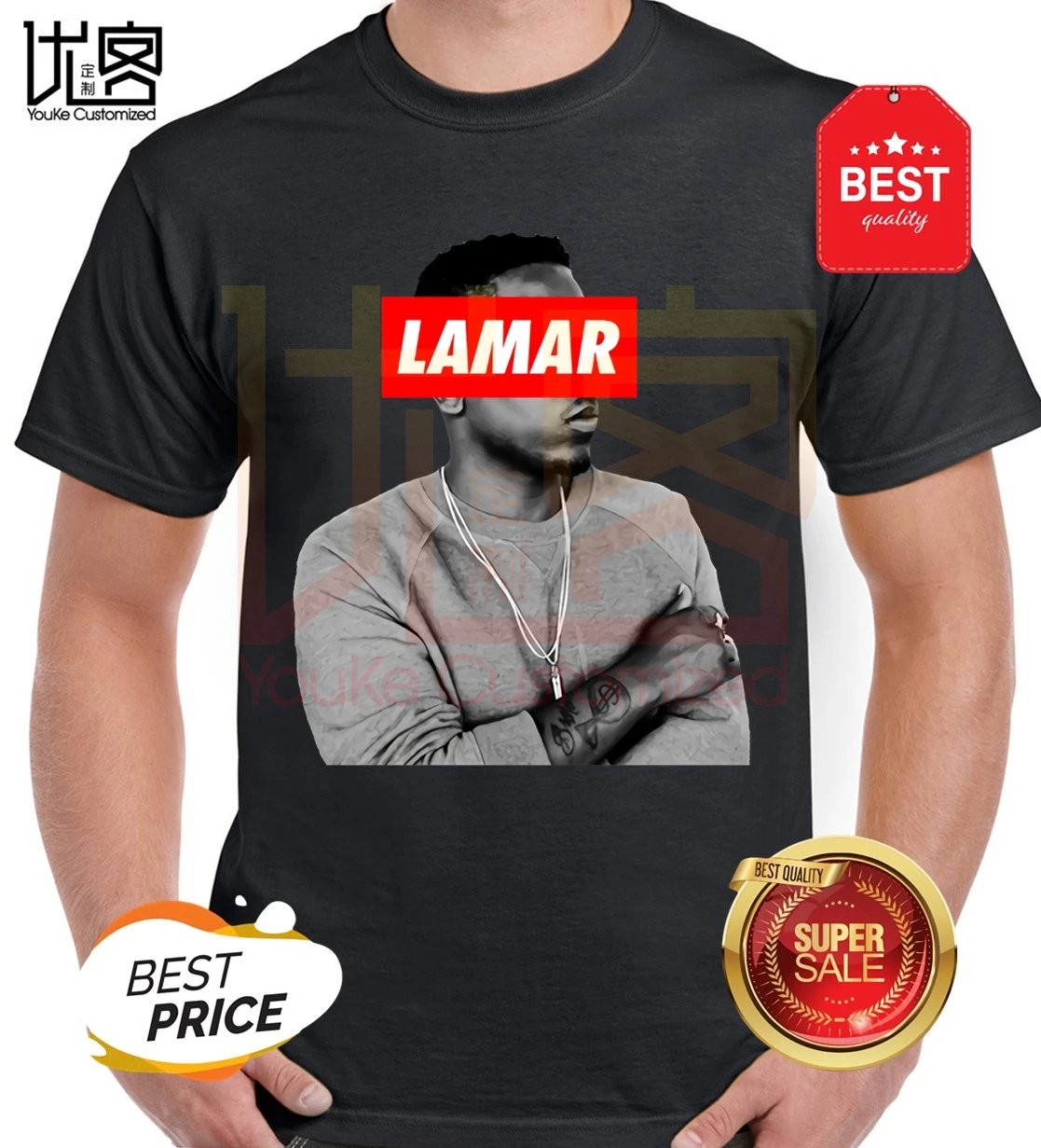 Фирменная дизайнерская футболка с принтом в стиле рэпера Кендрика Ламара