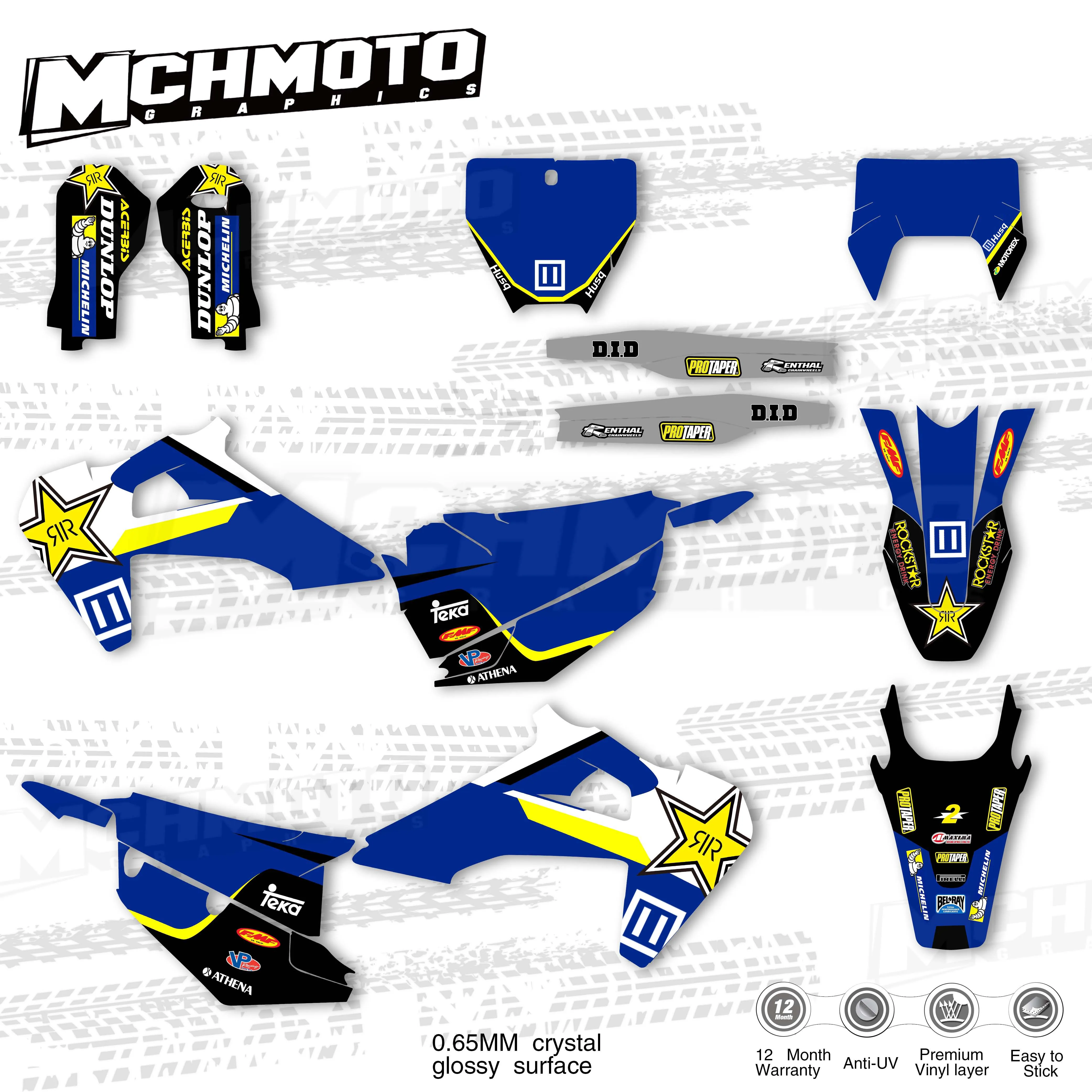 Набор наклеек MCHMFG для Husqvarna TC FC TX FX FS 2019 2021 TE FE 2020 2022 125 250 350 450 мотокроссовые гонки 3M