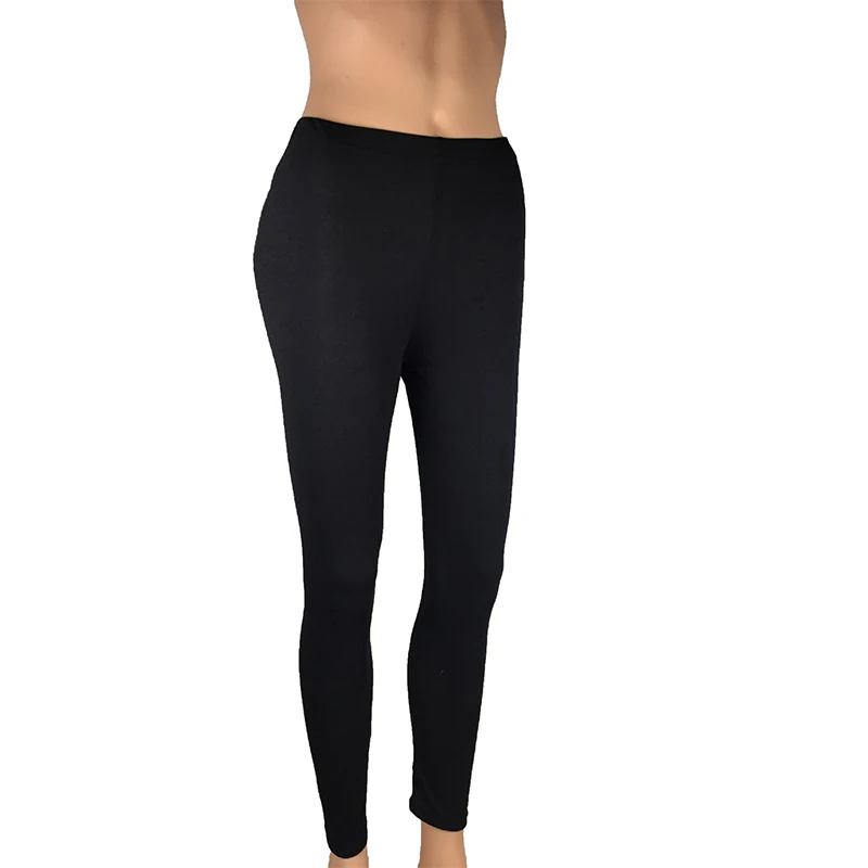 Женские длинные леггинсы базовые до щиколотки тянущиеся хлопковые с высокой