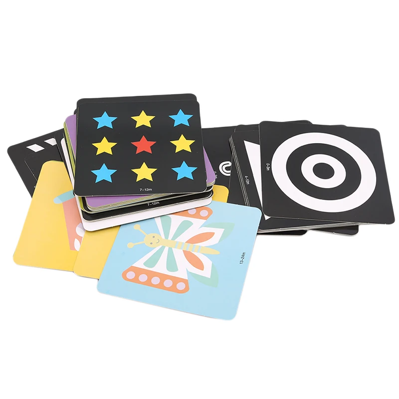 

48pcs Montessori Baby Toys Black White Flash Cards High Contrast Visual Stimulation Learning Activity Flashcards Baby Gifts