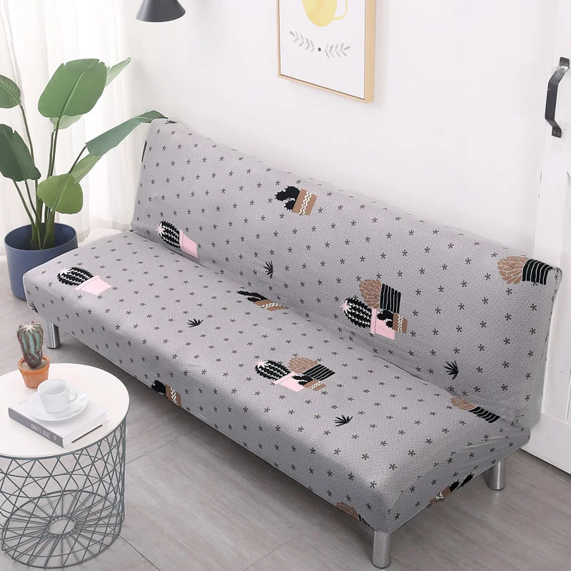 Universal Size Sofa Bed Cover Armless Elastic Couch Covers Folding Seat Slipcover Washable Stretch Covers Cheap Home Hotel - Цвет: 11