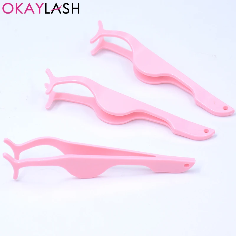 OKAYLASH 3 в 1 розовые фиолетовые синие Черные пинцеты для ресниц и кисти пакет
