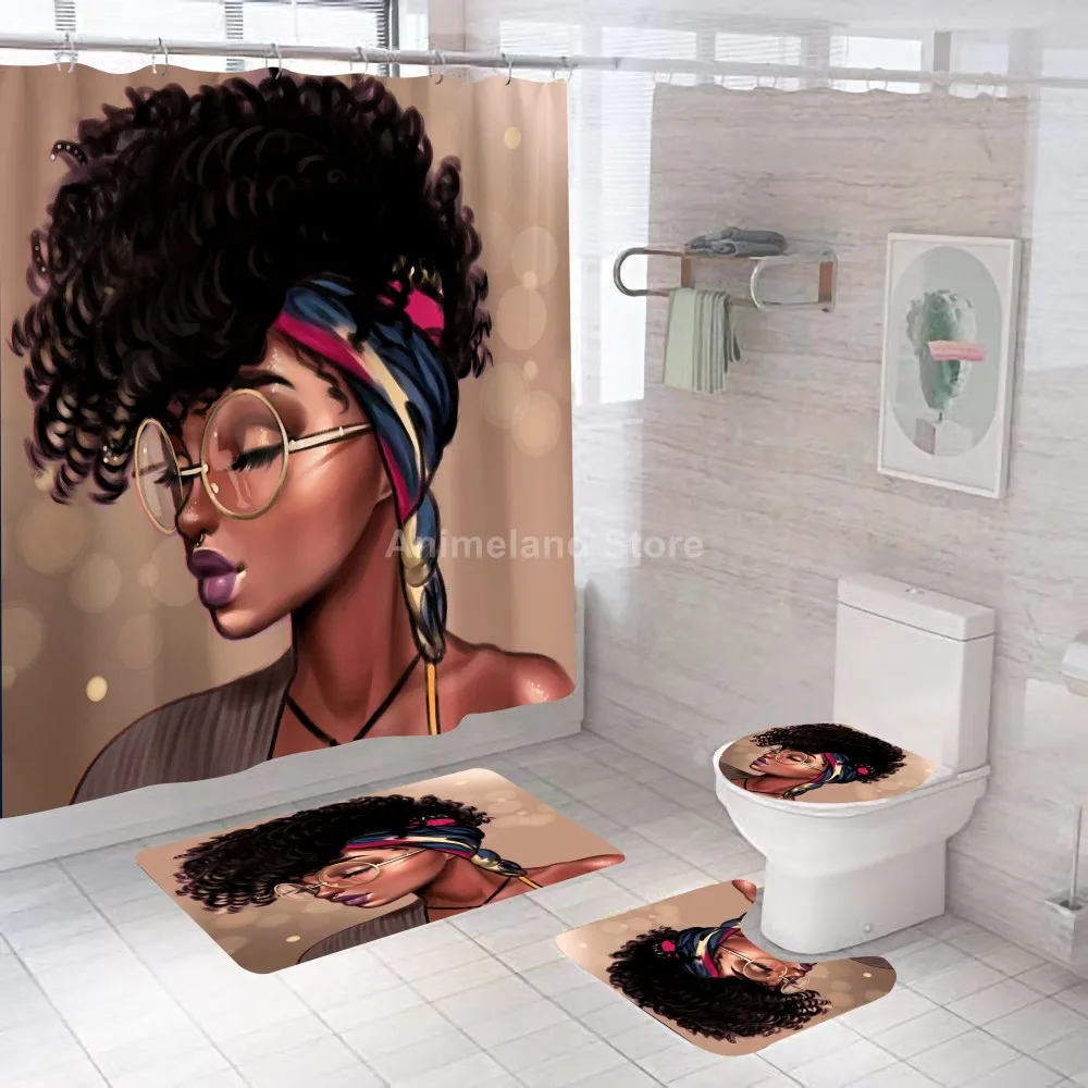 Модная африканская красавица занавески для ванной комнаты занавеска наборы