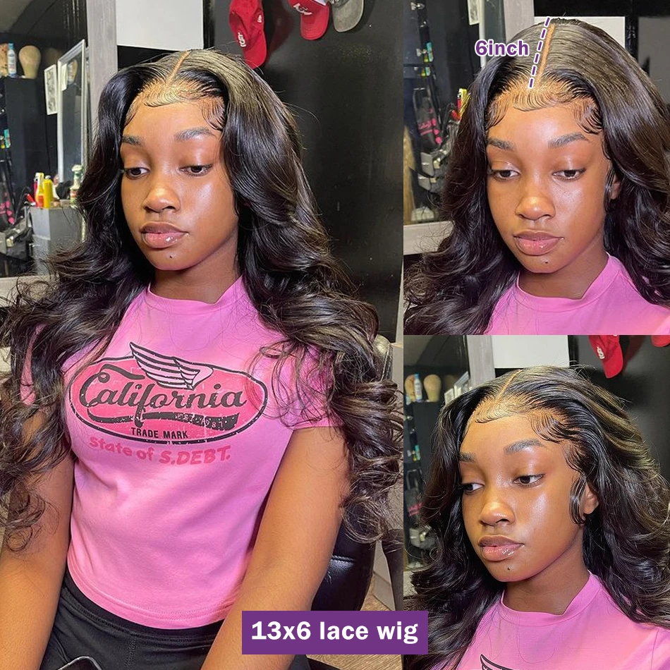 13x6 Transparent Body Wave Lace Wig Human Hair Wigs Brazilian 30 40 inch Water 4x4 5x5 Closure Frontal For Women | Шиньоны и парики