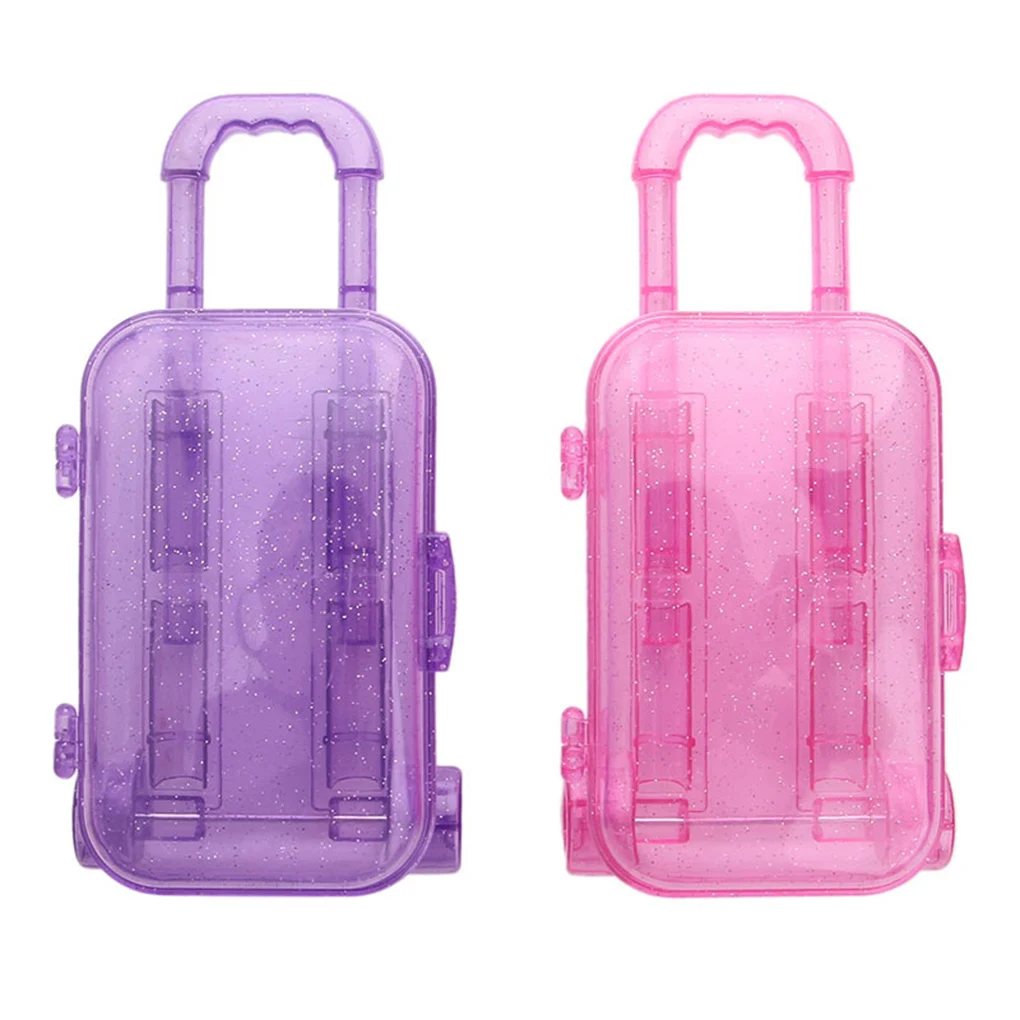

Brand New 1PC Small Plastic 18cm Doll Luggage Case Travel Suitcase Trolley Doll Accessories Kids Toy
