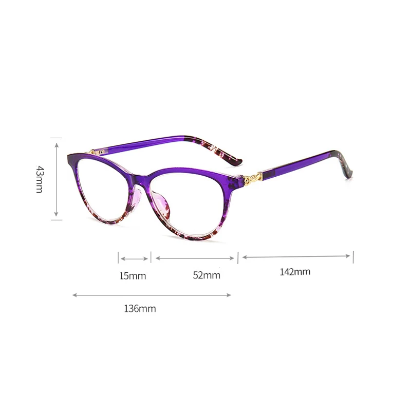 

Anti Blue LightsCat Eyes Reading Glasses Floral Prebyopia Spectacles Women Hyperopia Eyeglasses Eyewear With Diopter+1.0to+4.0