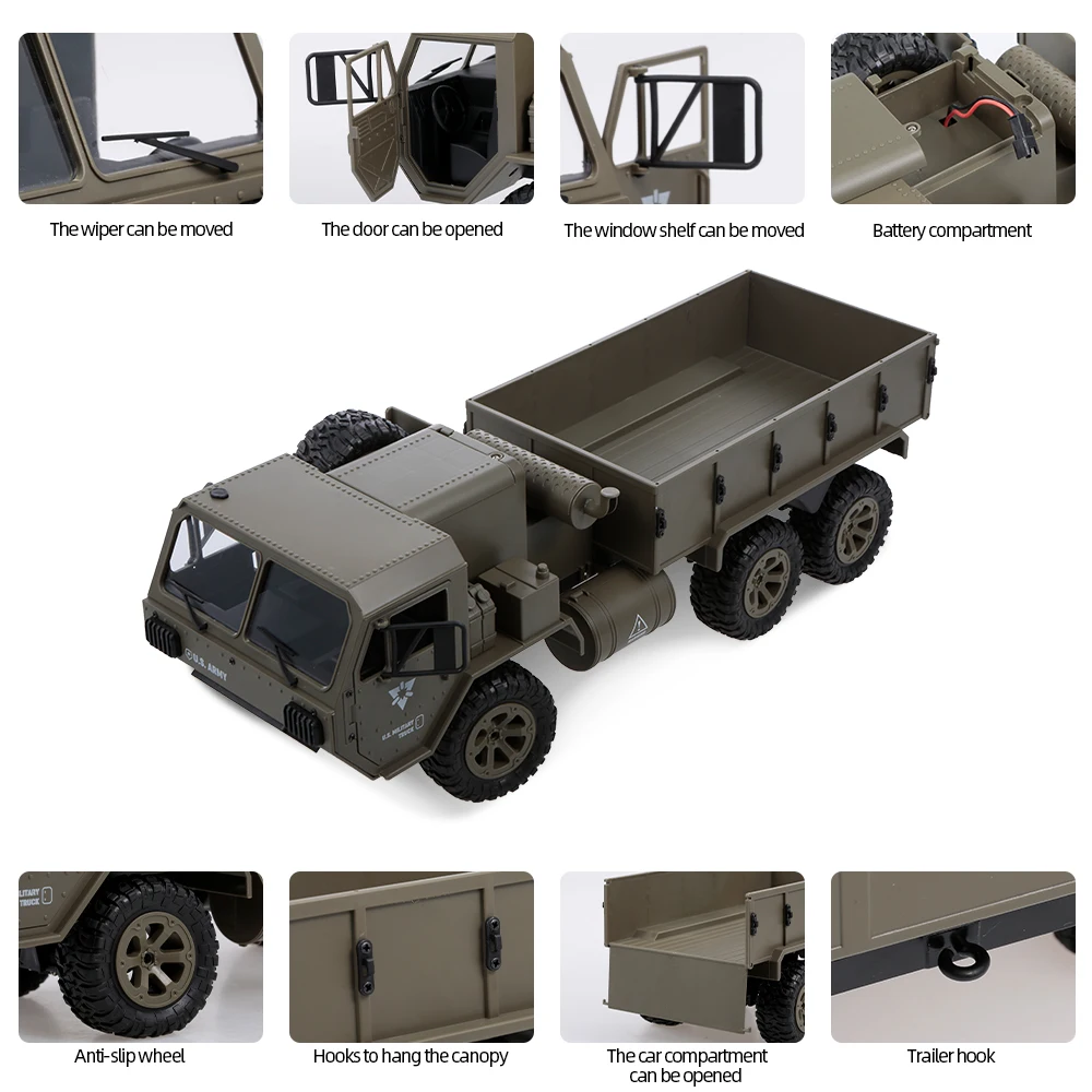 Военный грузовик Fayee 1/12 RC 2 4G 6WD 20 км/ч с дистанционным управлением военный армии