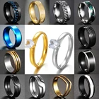 Мужские кольца 68 мм, кольца из нержавеющей стали черногосинегозолотогосеребряного цвета, для женщин и мужчин, ювелирные изделия, подарок, Прямая поставка, оптовая продажа