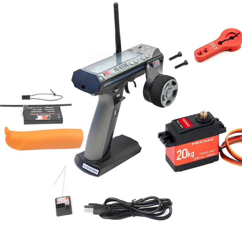 FEICHAO GT3C FS-GT3C 2 4 GHz 3CH передатчик с аккумулятором GR3E приемник 20 кг 180/270 градусов