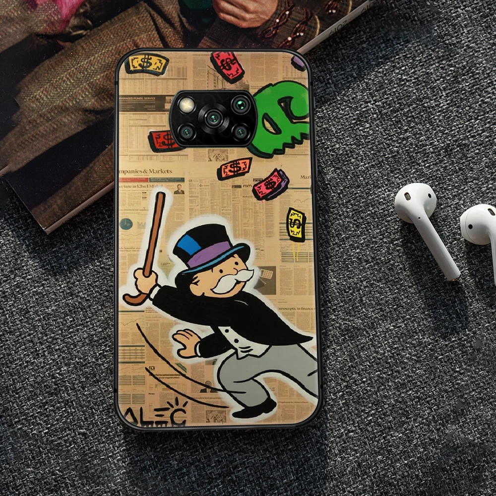 

cartoon Alec Monopoly Aesthetic Phone case Cover Hull For Xiaomi Mi A2 A3 8 9 9T Note 10 Se Lite Pro black Prime Soft Cover
