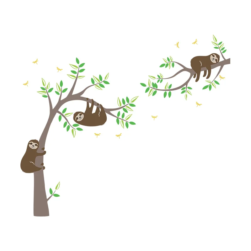 Индивидуальные 3 Koalas на дереве Виниловые настенные украшения для детской декора Съемная Настенная картина DIY наклейки для детей детские комнаты украшение для комнаты - Цвет: D