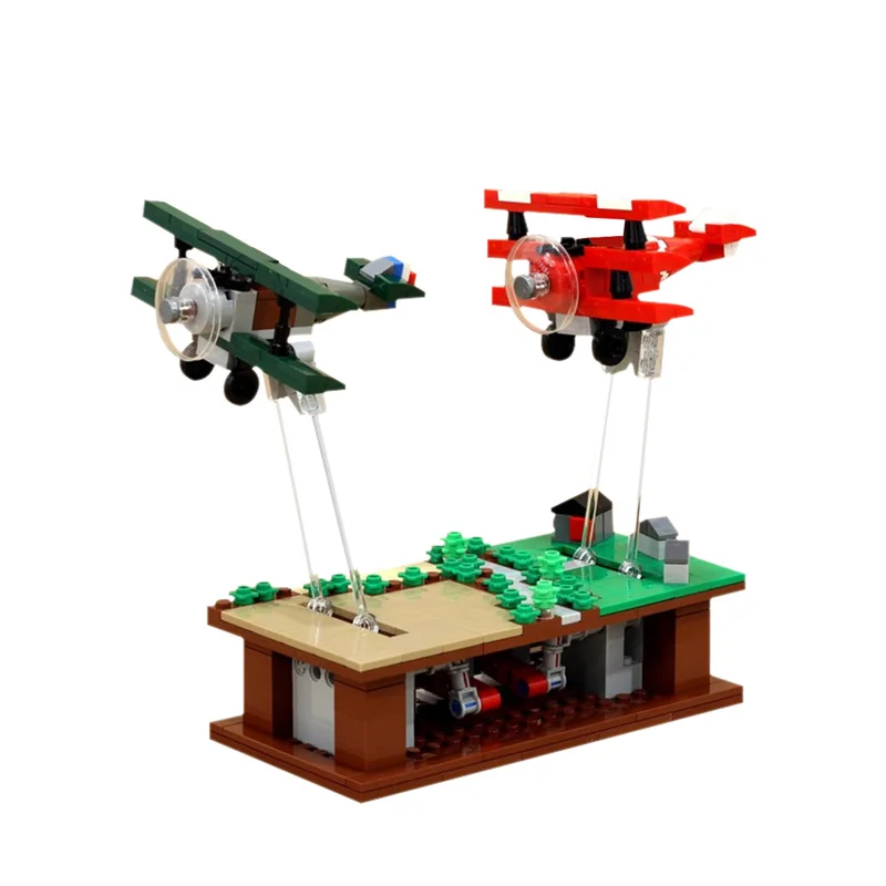 

MOC Flying with Mini Planes Airplane Model City View Street View Pilot Children's Gift Building Blocks Educational Toy