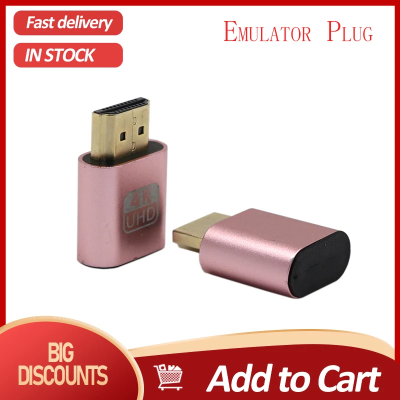 

HDMI-compatible Virtual Display Adapter 1.4 DDC EDID Dummy Plug Lock Graphics Card GPU Rig Emulator for Bitcoin BTC Mining Miner