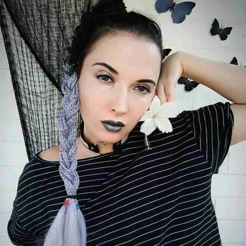 Парик для конского хвоста плетеная коса с черной эластичной резинкой в