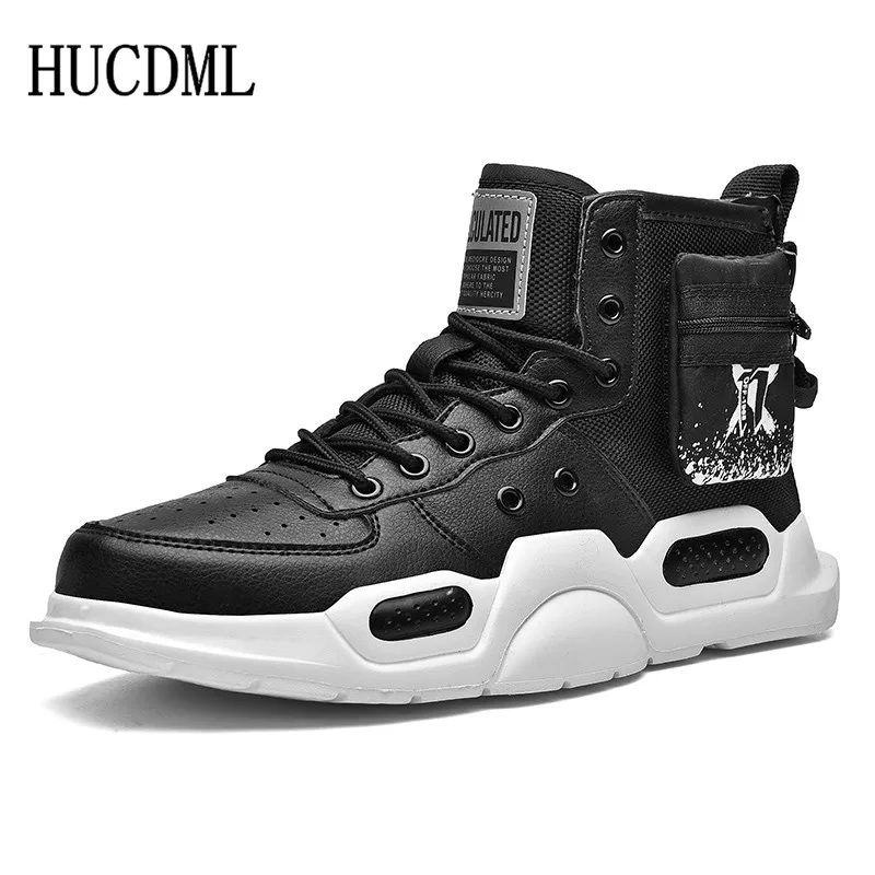 2020 трендовые высокие мужские повседневные туфли HUCDML на толстой подошве