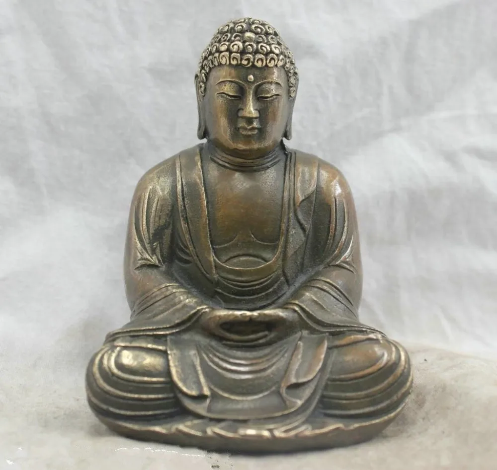 

decoration brass factory Pure Brass Antique Elaborate Chinese Folk Culture Handmade Copper Statue Sakyamuni Buddha Sculpture