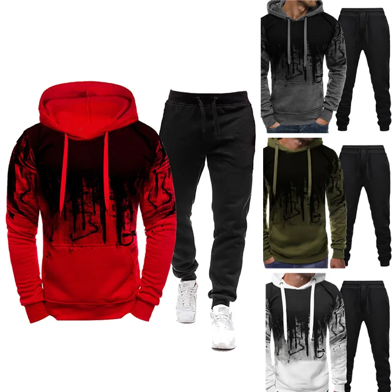 

Autumn Winter Men's Set Hoodie Sets Men Tracksuit Sportswear Hoodies+Sweatpant 2 Pieces Male Clothing Pullover Sweatshirts Pants