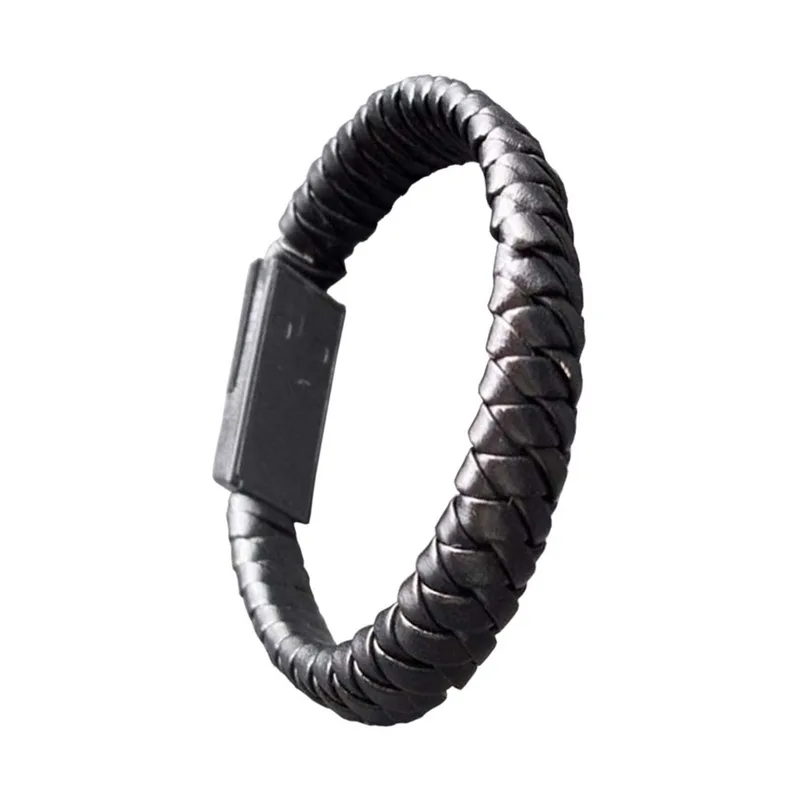 type-c (22cm) black Открытый Портативный плетеный кабель для передачи данных USB браслет зарядное устройство кабель для зарядки данных для Android type-c ювелирные изделия - Окраска металла: type-c (22cm) black
