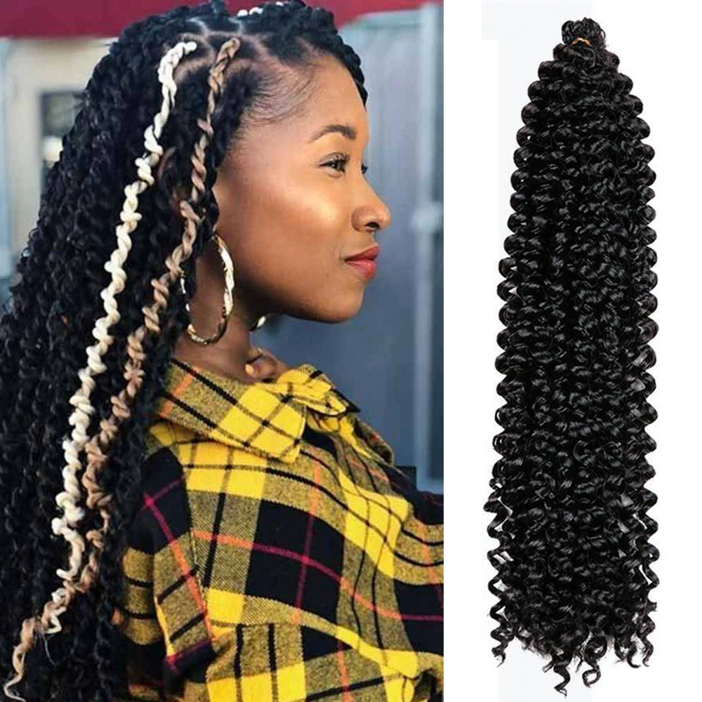 

ONYX Long 18" Passion Twist Crochet Hair Extensions Synthetic Water Wave Braiding Hair Bohemia Crochet Braids Hair Extensions