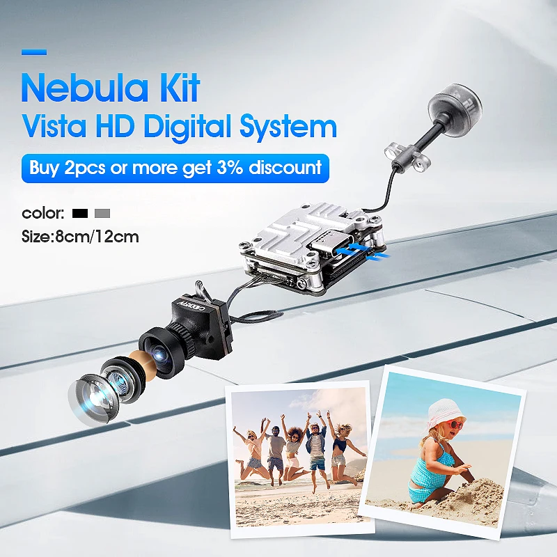 

Caddx Nebula Nano Kit Vista HD цифровая система 5,8 ГГц VTX & 2,1 мм 150 ° 720P 60fps AIO FPV камера для цифрового дрона Googles RC